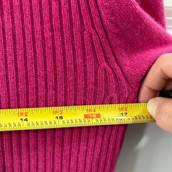 MERONA 100% Cashmere Sweater Size M Ribbed Knit Pink Festive Holiday Feminine - Picture 5 of 7